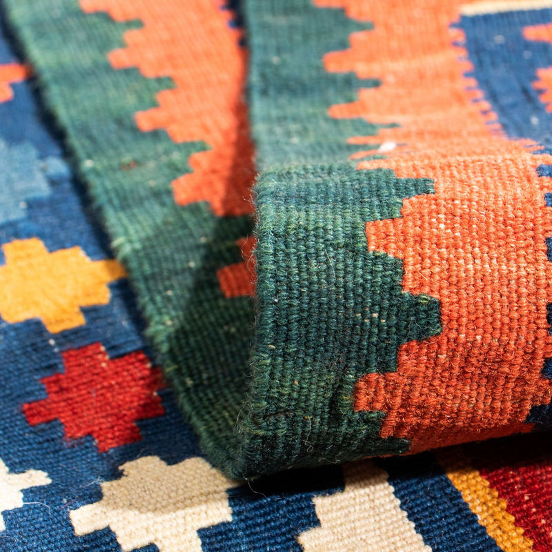Kelim-tæppe - orientalsk firkantet  - 104 x 101 cm - mørkerød