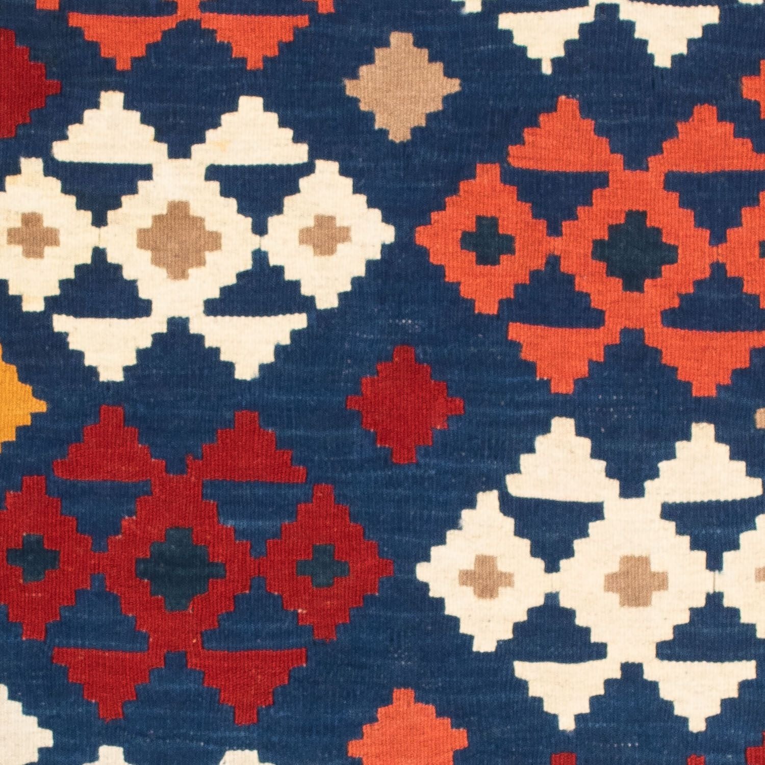 Kelim-tæppe - orientalsk firkantet  - 103 x 100 cm - mørkeblå