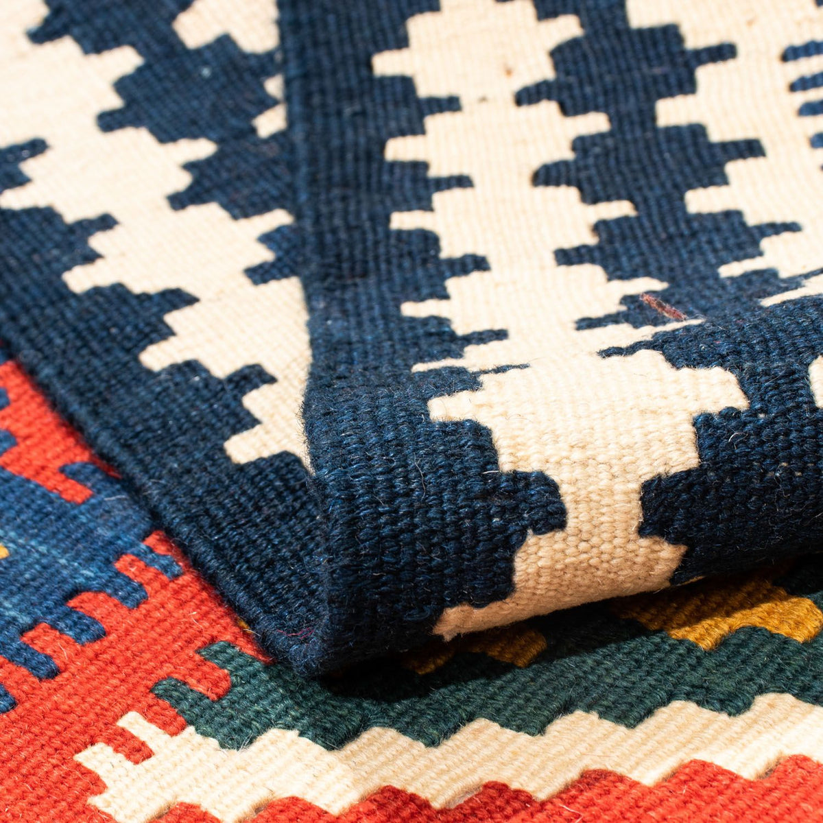 Kelim-tæppe - orientalsk firkantet  - 107 x 103 cm - rød