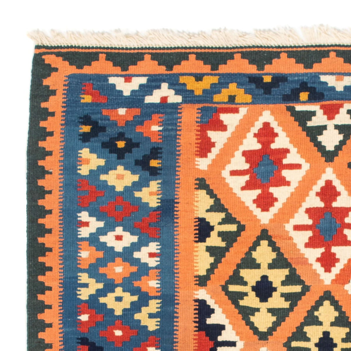 Kelim-tæppe - orientalsk firkantet  - 103 x 100 cm - lys brun