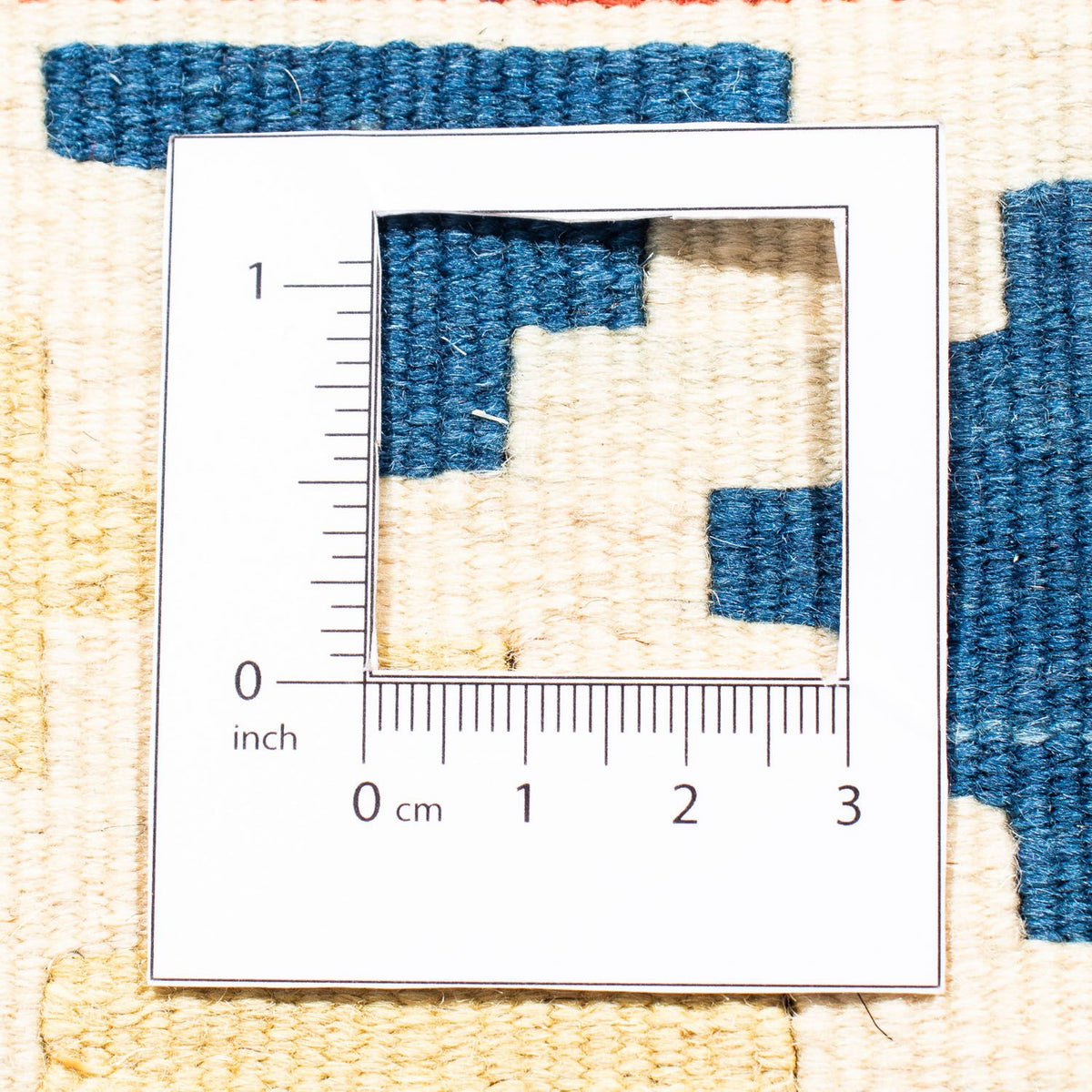 Kelim-tæppe - orientalsk firkantet  - 105 x 103 cm - mørkerød