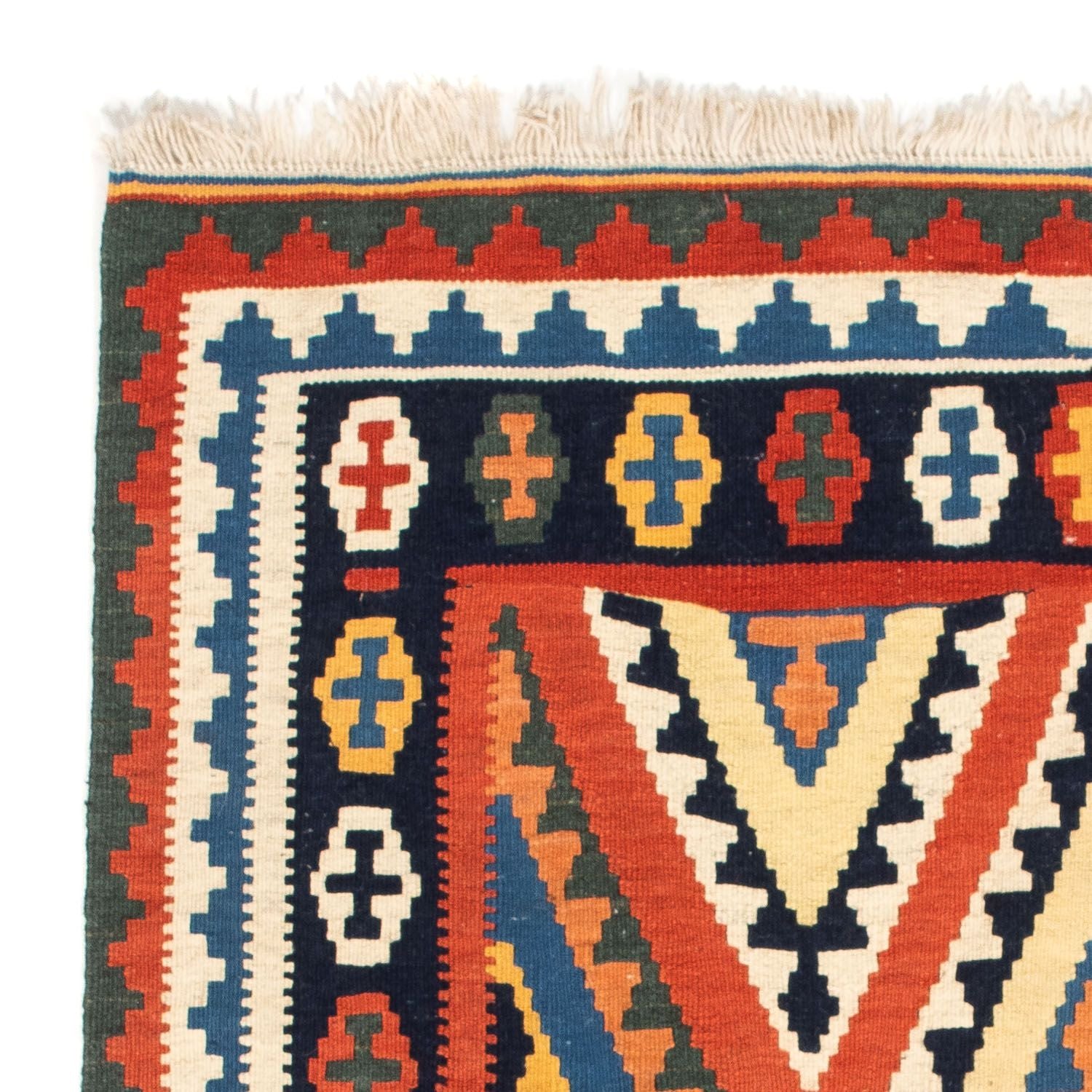 Kelim-tæppe - orientalsk firkantet  - 114 x 102 cm - rød