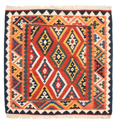 Kelim-tæppe - orientalsk firkantet  - 108 x 104 cm - orange