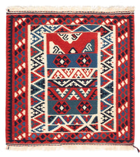 Kelim-tæppe - orientalsk firkantet  - 103 x 100 cm - flerfarvet