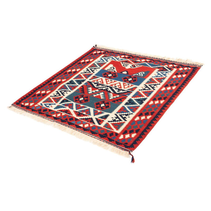 Kelim-tæppe - orientalsk firkantet  - 103 x 100 cm - flerfarvet