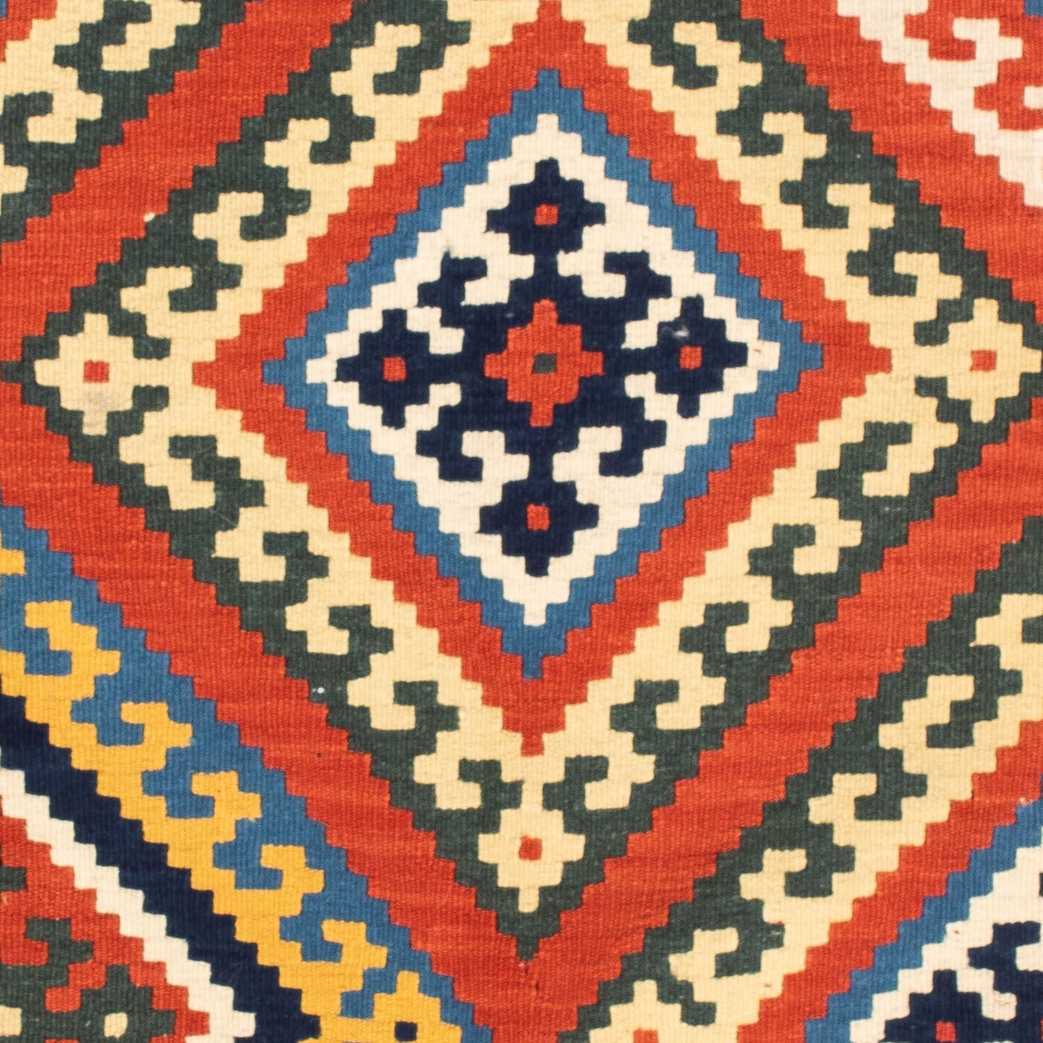 Kelim-tæppe - orientalsk firkantet  - 103 x 102 cm - mørkerød