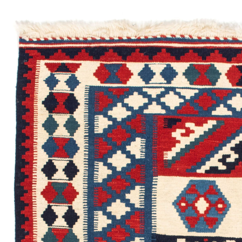 Kelim-tæppe - orientalsk firkantet  - 105 x 102 cm - mørkeblå