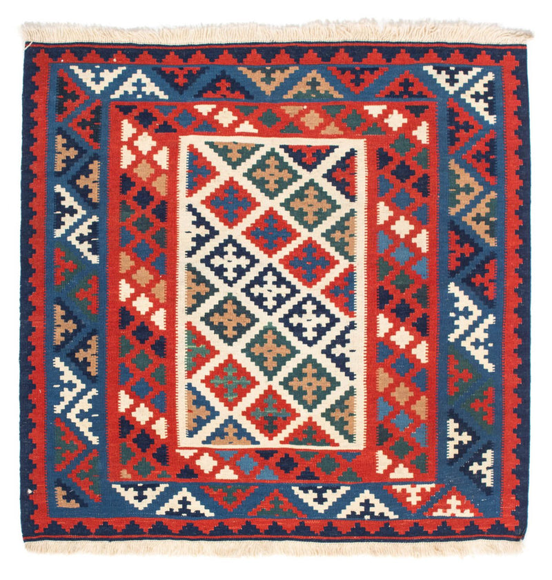 Kelim-tæppe - orientalsk firkantet  - 105 x 104 cm - flerfarvet