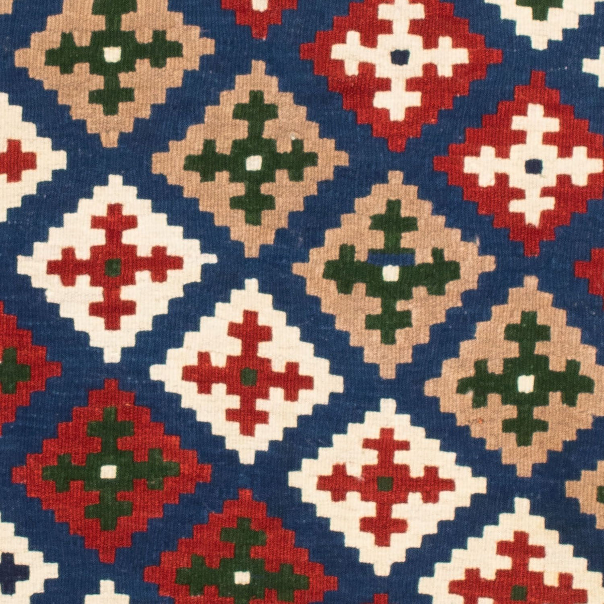 Kelim-tæppe - orientalsk firkantet  - 103 x 100 cm - mørkeblå