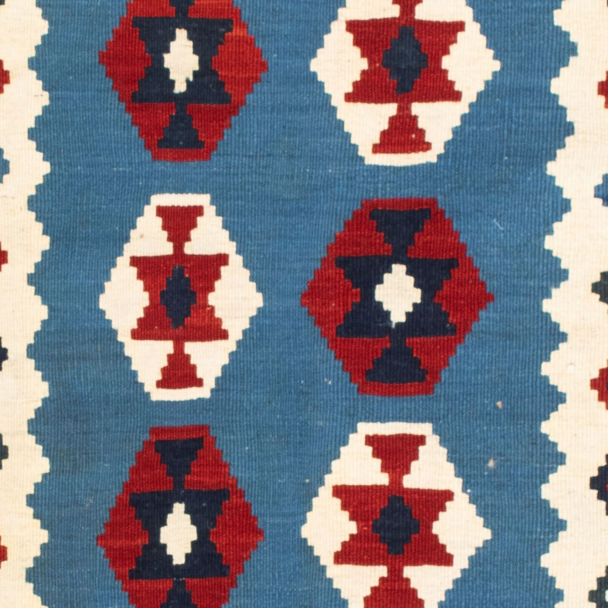 Kelim-tæppe - orientalsk firkantet  - 107 x 102 cm - blå