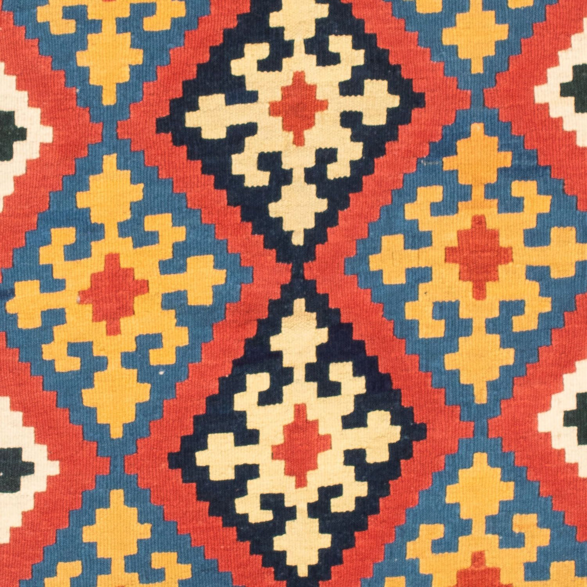 Kelim-tæppe - orientalsk firkantet  - 102 x 101 cm - rød