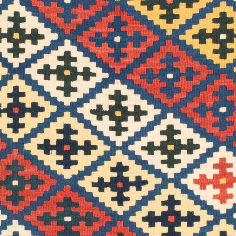 Kelim-tæppe - orientalsk firkantet  - 104 x 102 cm - blå