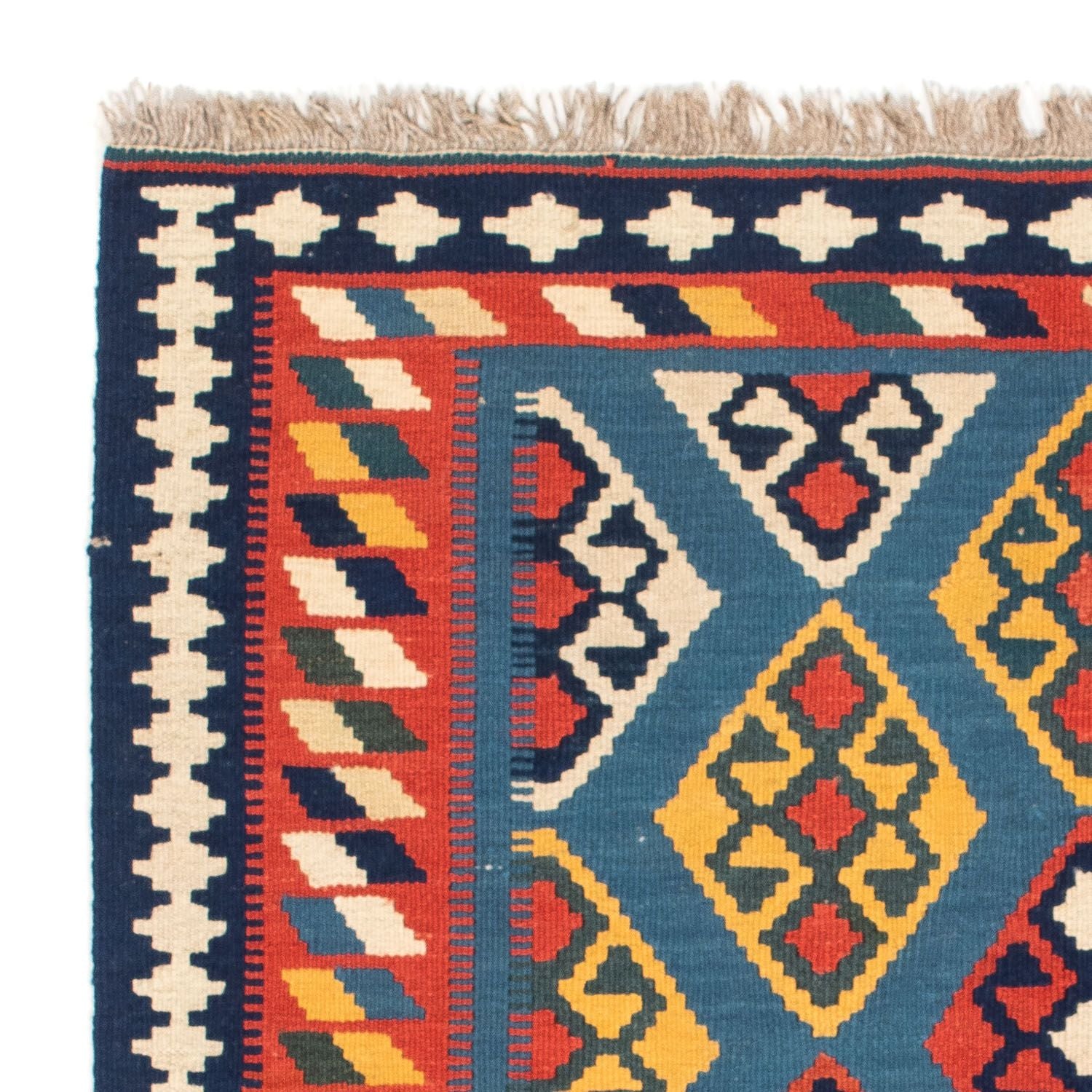 Kelim-tæppe - orientalsk firkantet  - 101 x 99 cm - mørkeblå