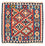 Kelim-tæppe - orientalsk firkantet  - 105 x 101 cm - mørkerød