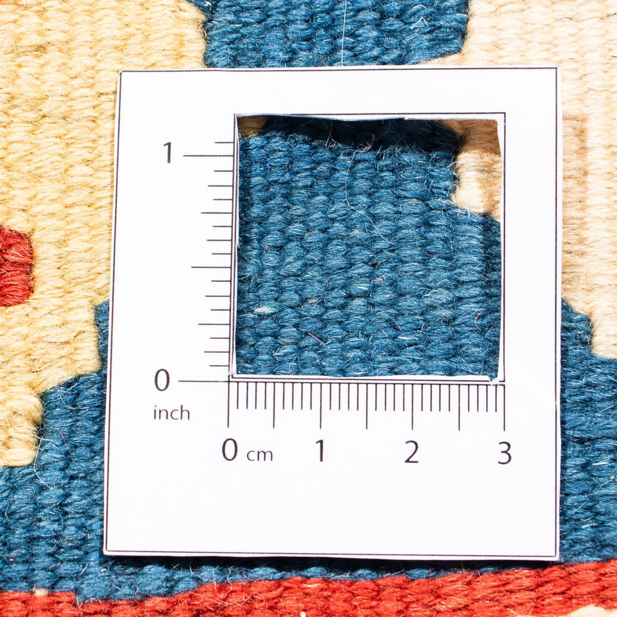 Kelim-tæppe - orientalsk firkantet  - 105 x 101 cm - mørkerød