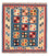 Kelim-tæppe - orientalsk firkantet  - 107 x 101 cm - havblå