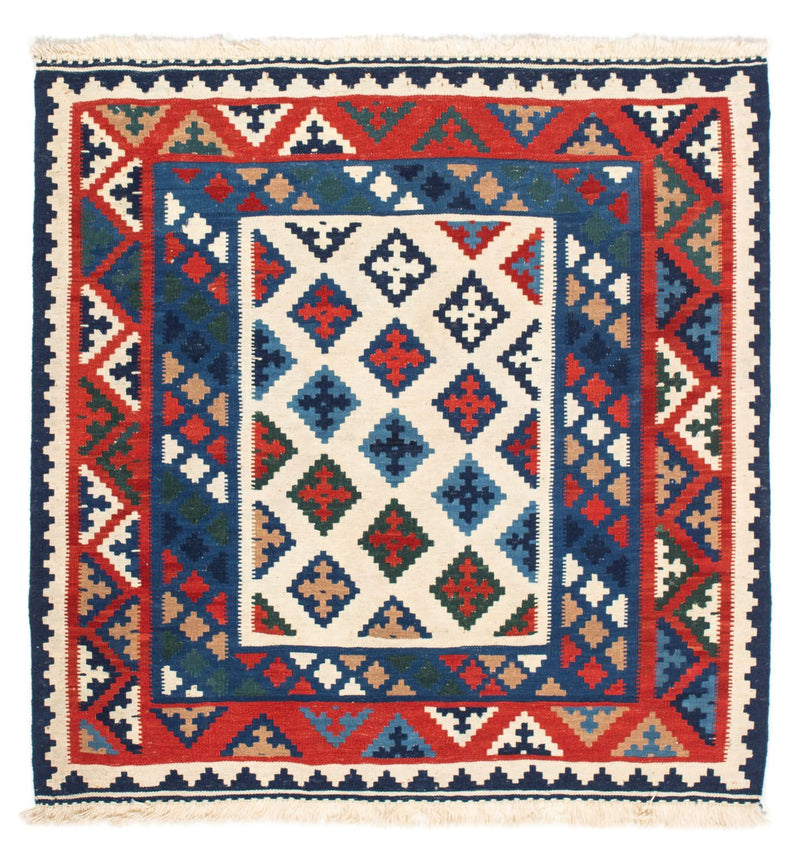 Kelim-tæppe - orientalsk firkantet  - 104 x 102 cm - flerfarvet