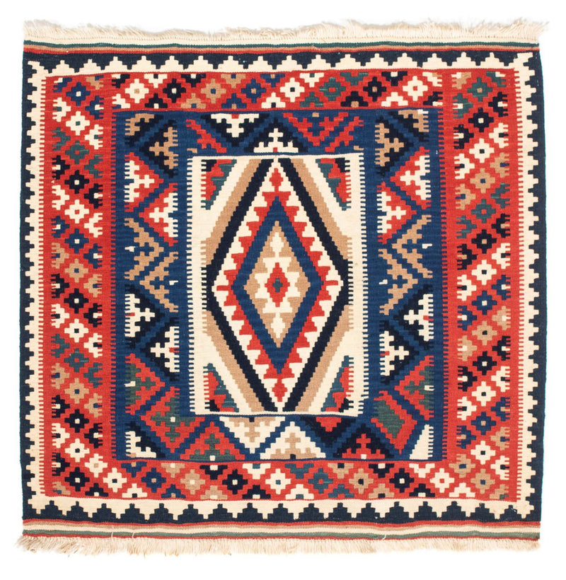 Kelim-tæppe - orientalsk firkantet  - 106 x 100 cm - flerfarvet