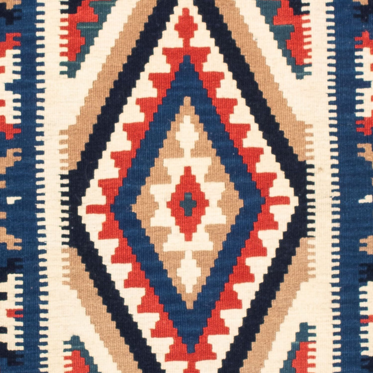 Kelim-tæppe - orientalsk firkantet  - 106 x 100 cm - flerfarvet