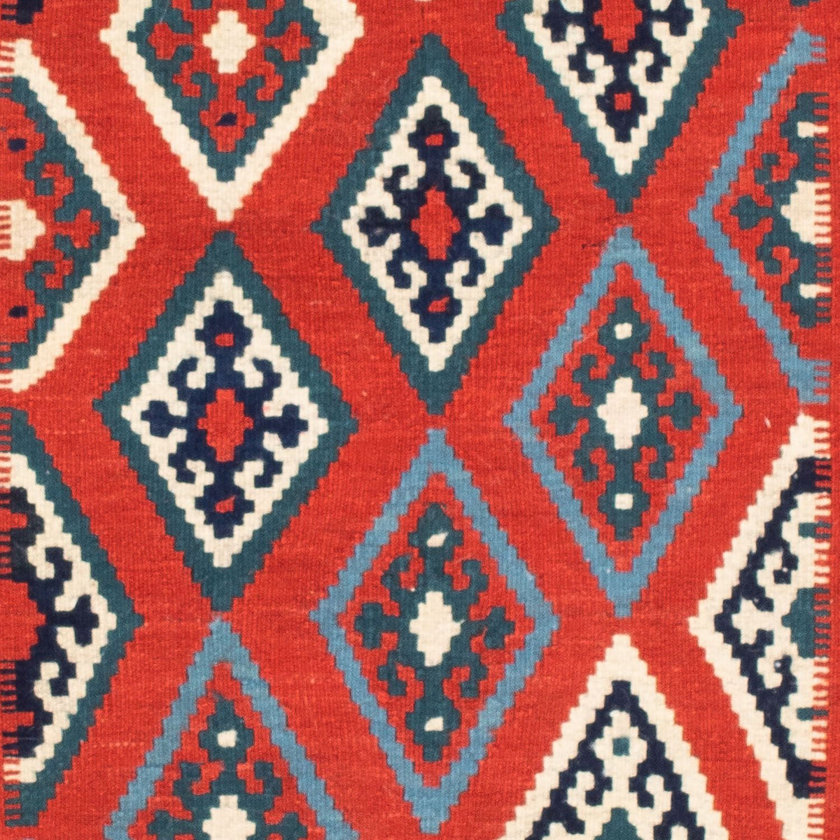 Kelim-tæppe - orientalsk firkantet  - 103 x 101 cm - flerfarvet