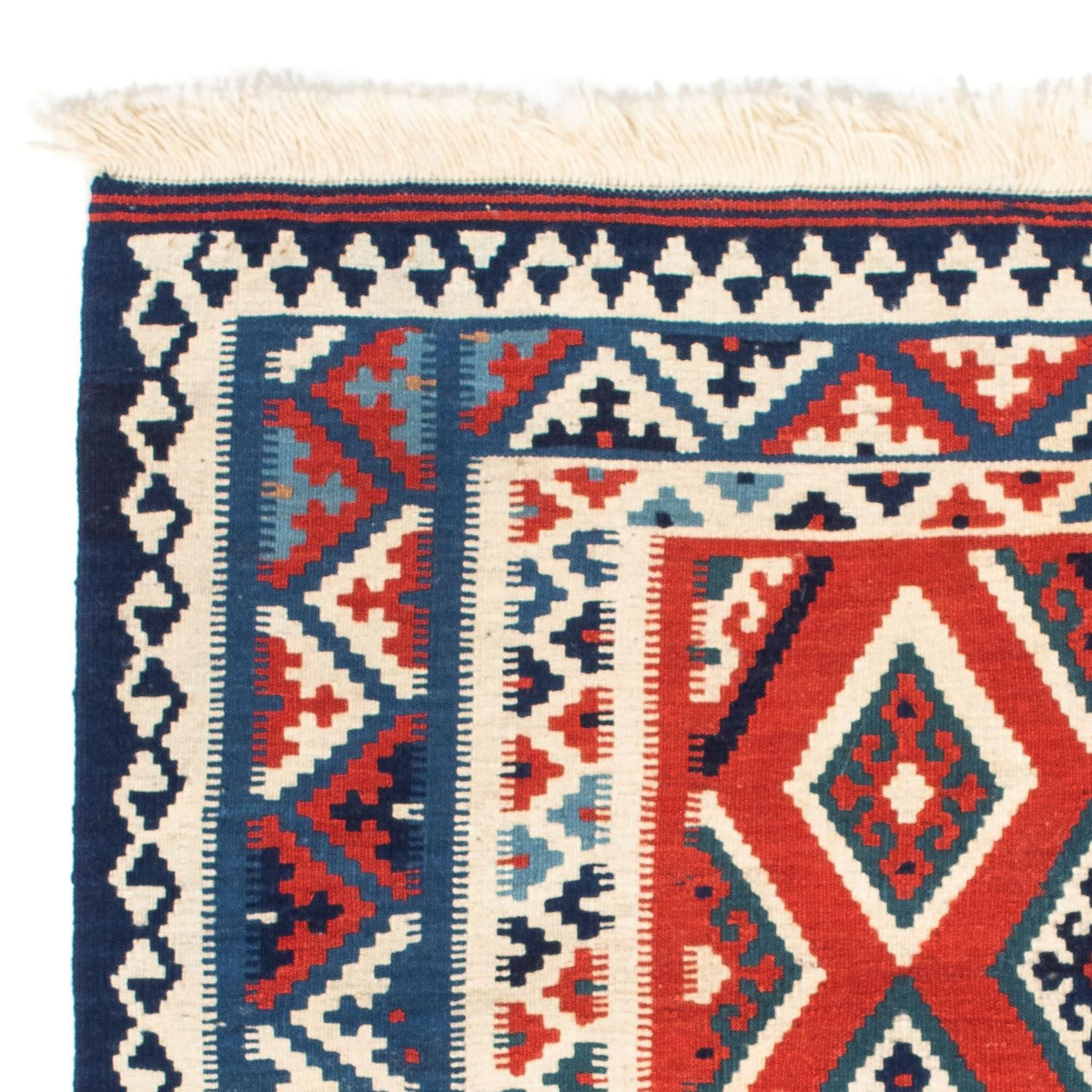 Kelim-tæppe - orientalsk firkantet  - 103 x 101 cm - flerfarvet
