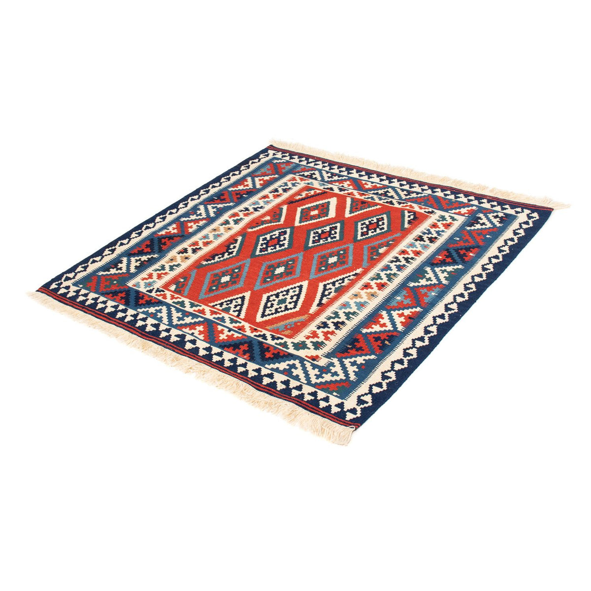 Kelim-tæppe - orientalsk firkantet  - 103 x 101 cm - flerfarvet
