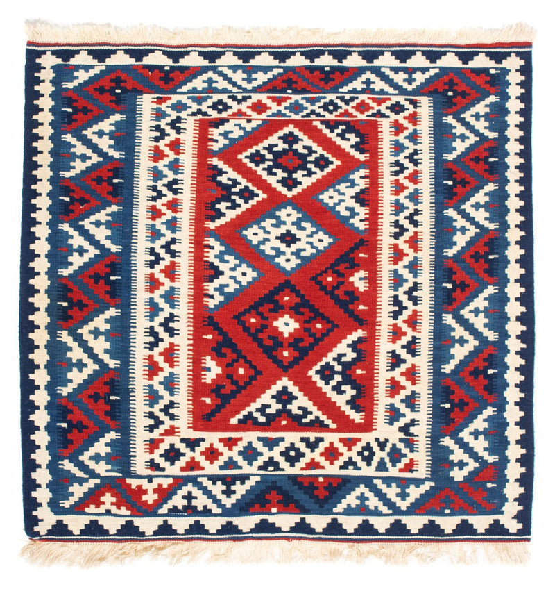 Kelim-tæppe - orientalsk firkantet  - 103 x 103 cm - flerfarvet