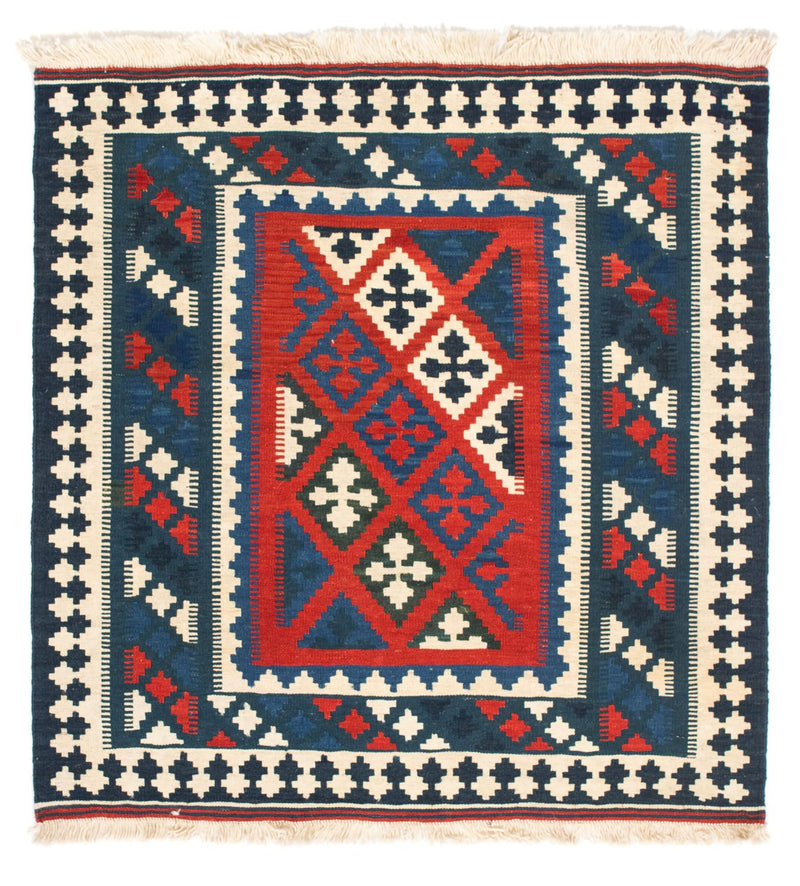 Kelim-tæppe - orientalsk firkantet  - 105 x 102 cm - flerfarvet