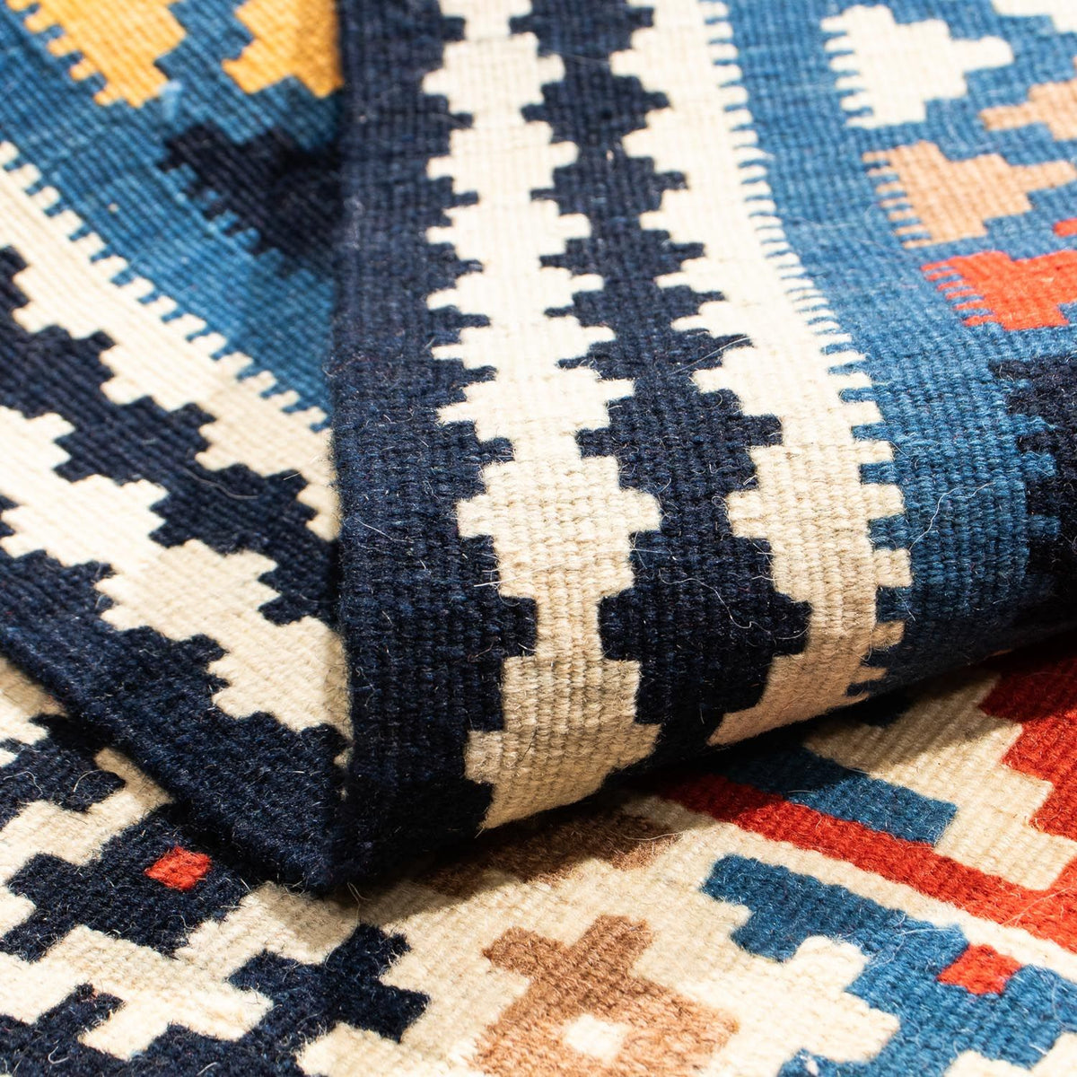 Kelim-tæppe - orientalsk firkantet  - 106 x 100 cm - flerfarvet