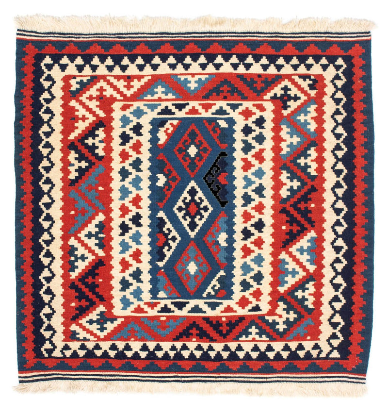 Kelim-tæppe - orientalsk firkantet  - 102 x 102 cm - flerfarvet