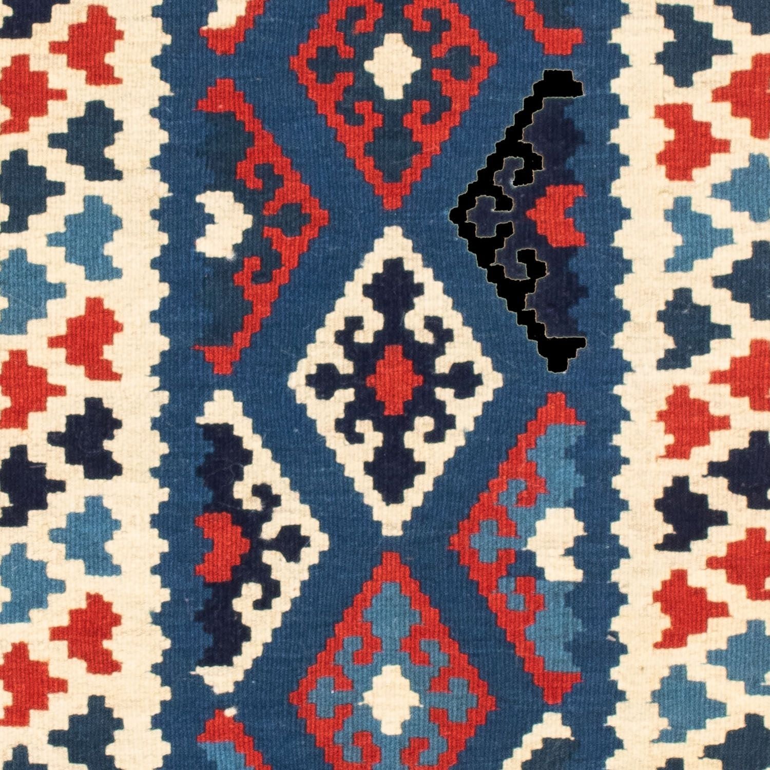 Kelim-tæppe - orientalsk firkantet  - 102 x 102 cm - flerfarvet