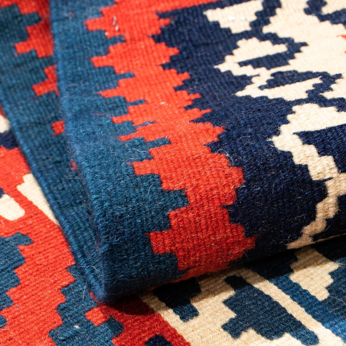 Kelim-tæppe - orientalsk firkantet  - 102 x 102 cm - flerfarvet