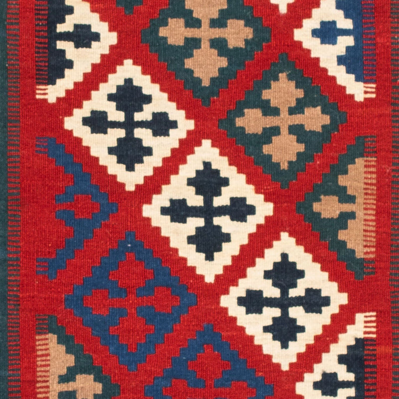 Kelim-tæppe - orientalsk firkantet  - 104 x 98 cm - blå