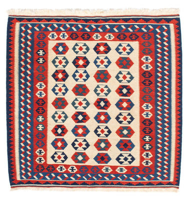 Kelim-tæppe - orientalsk firkantet  - 103 x 103 cm - beige