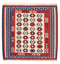 Kelim-tæppe - orientalsk firkantet  - 103 x 103 cm - beige