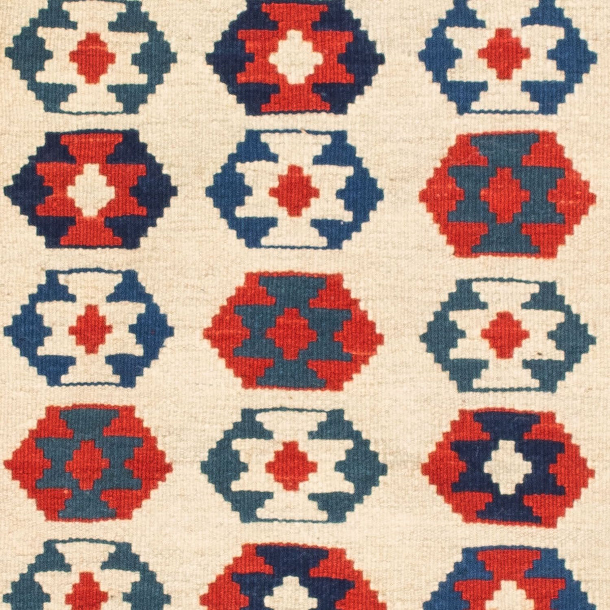 Kelim-tæppe - orientalsk firkantet  - 103 x 103 cm - beige