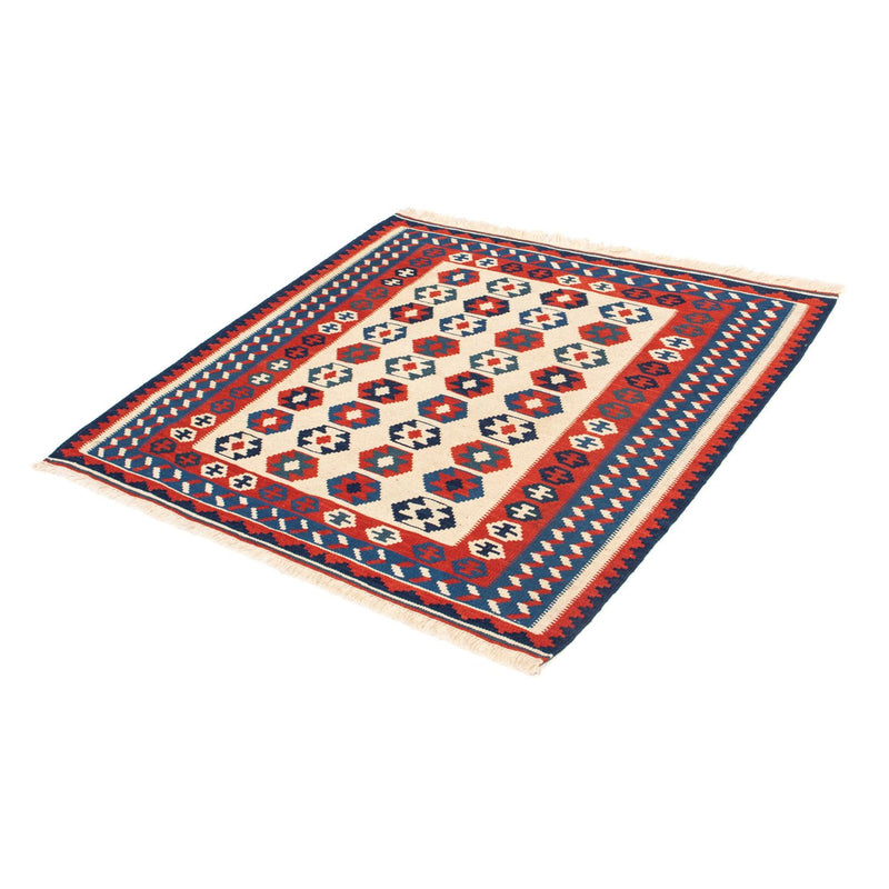 Kelim-tæppe - orientalsk firkantet  - 103 x 103 cm - beige