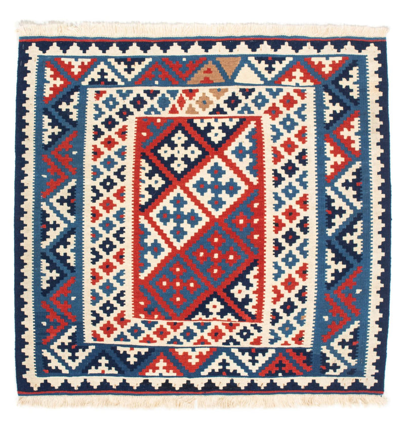 Kelim-tæppe - orientalsk firkantet  - 101 x 96 cm - flerfarvet