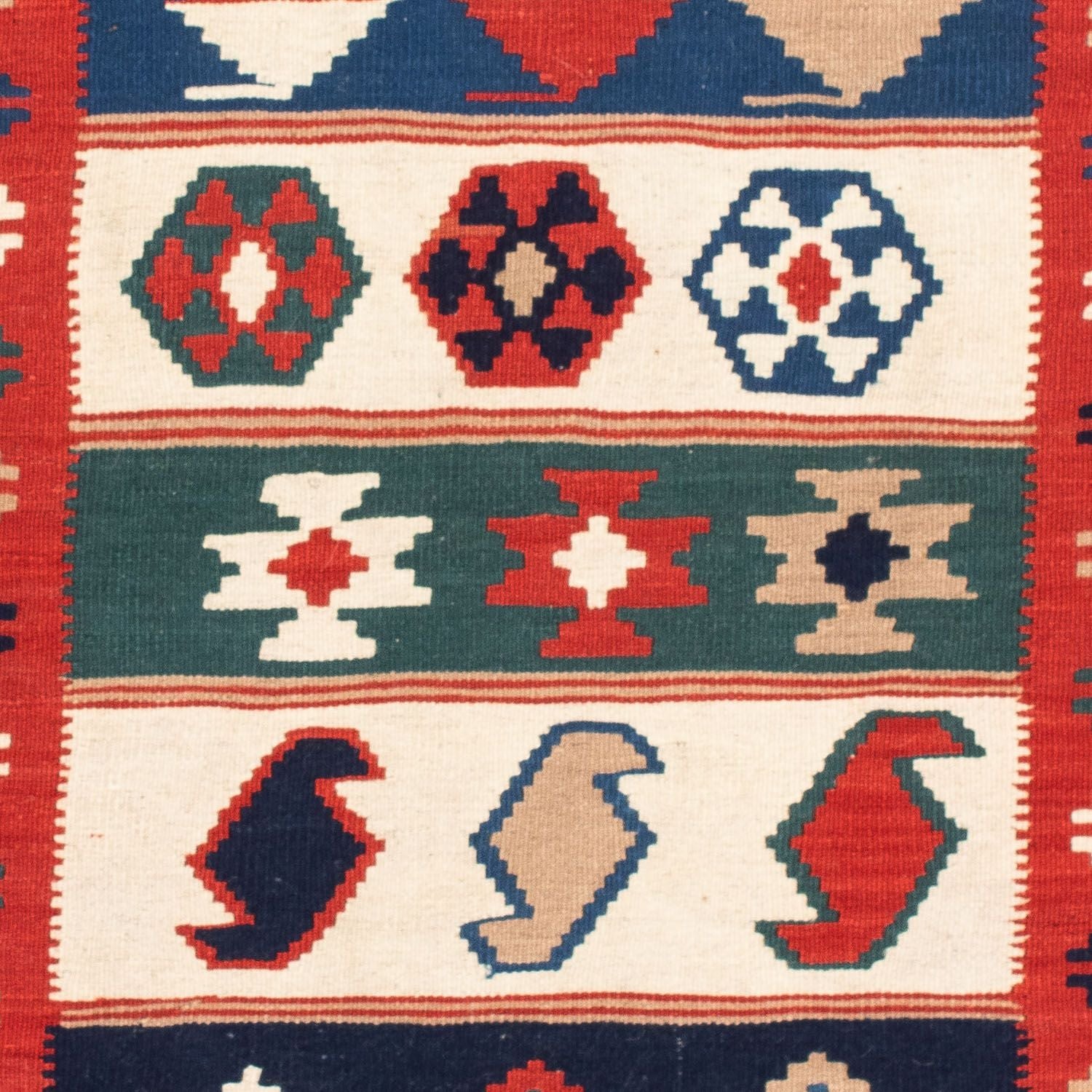 Kelim-tæppe - orientalsk firkantet  - 106 x 100 cm - flerfarvet