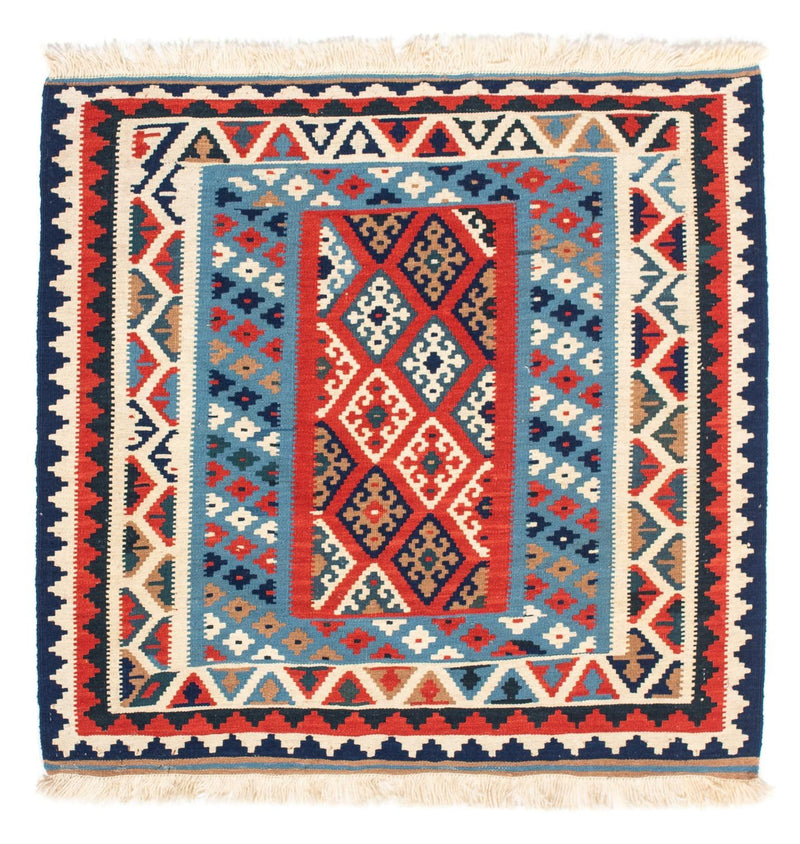 Kelim-tæppe - orientalsk firkantet  - 104 x 100 cm - flerfarvet