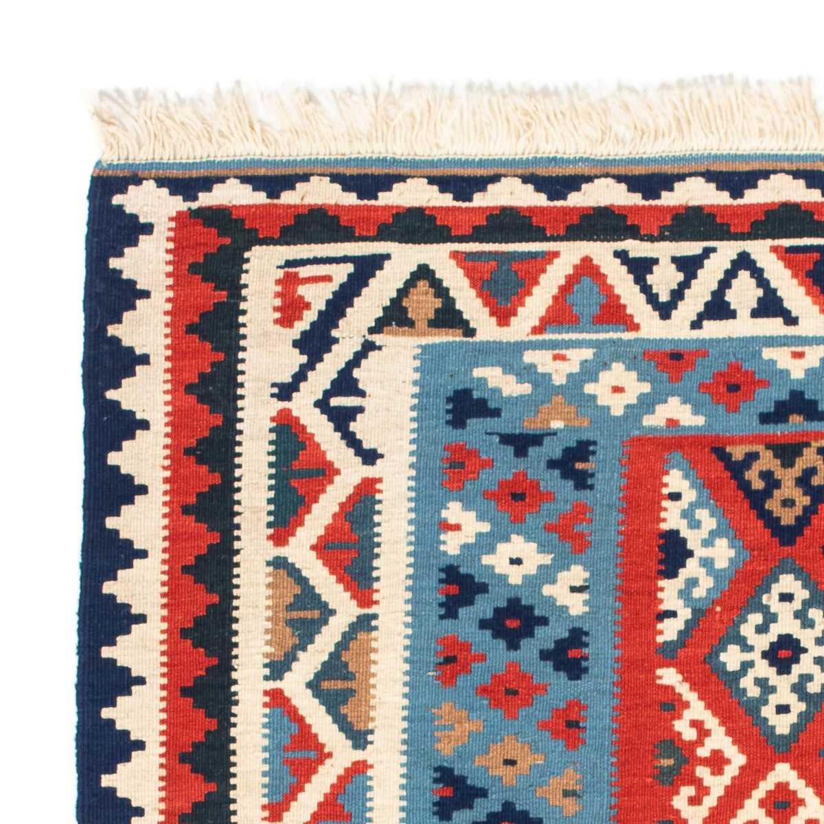 Kelim-tæppe - orientalsk firkantet  - 104 x 100 cm - flerfarvet