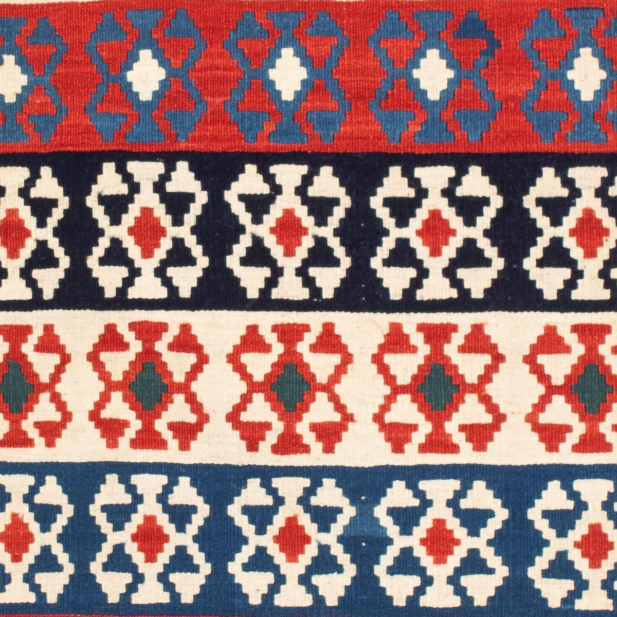 Kelim-tæppe - orientalsk firkantet  - 110 x 100 cm - blå