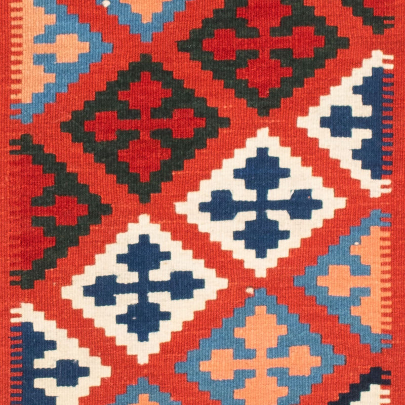 Kelim-tæppe - orientalsk firkantet  - 118 x 102 cm - blå
