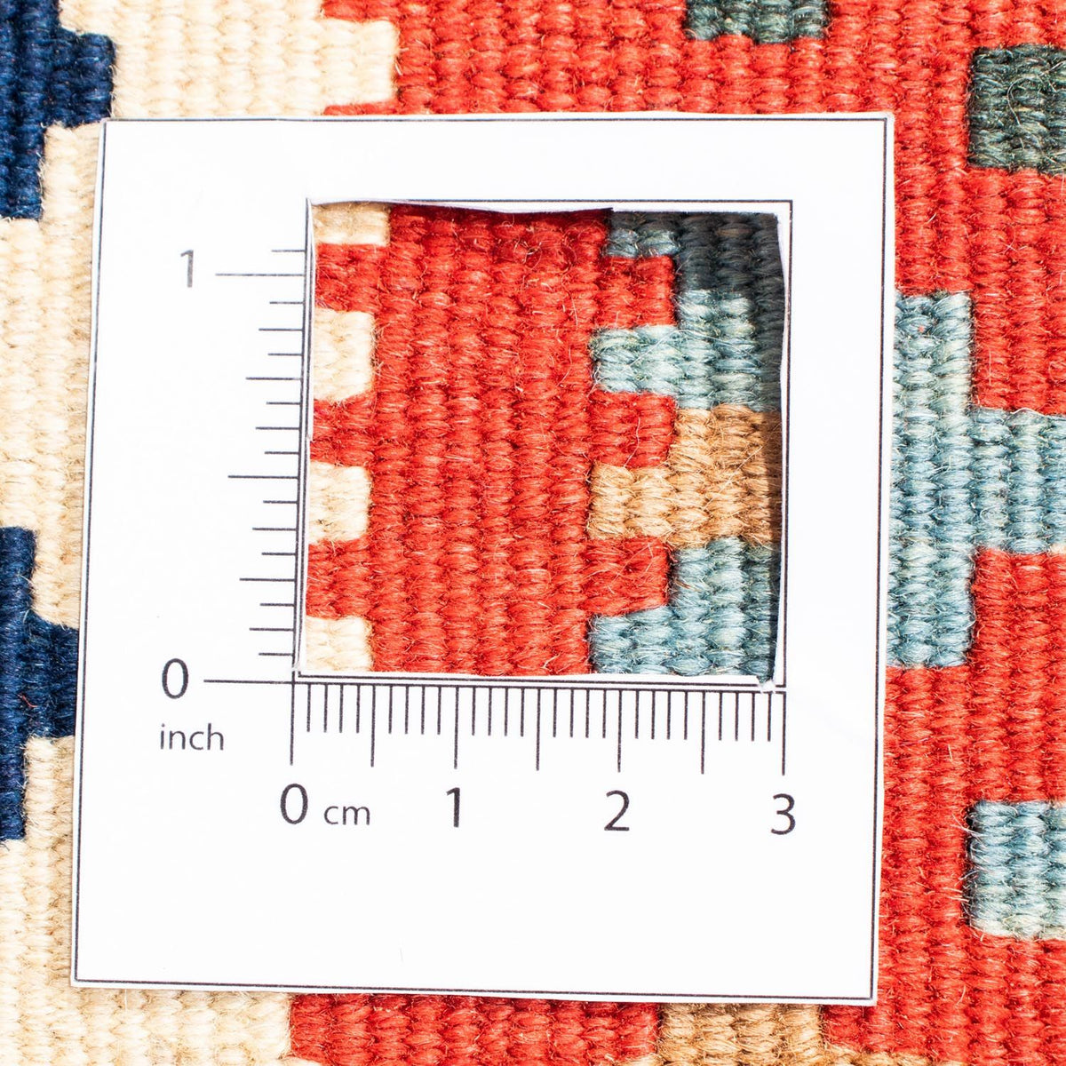 Kelim-tæppe - orientalsk firkantet  - 108 x 101 cm - rød