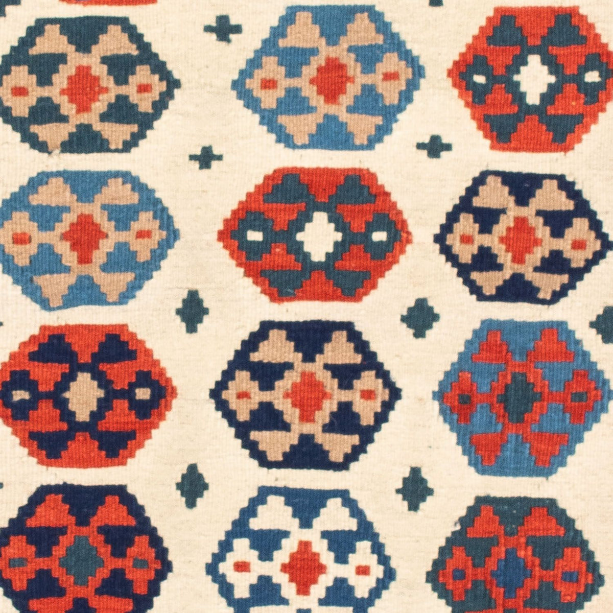 Kelim-tæppe - orientalsk firkantet  - 104 x 102 cm - beige