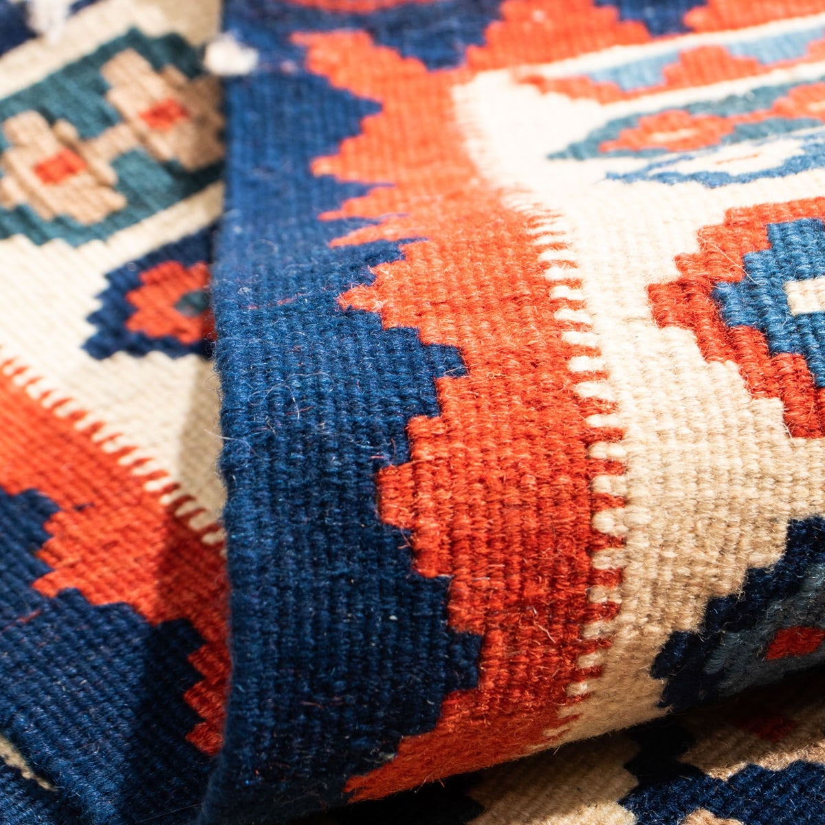 Kelim-tæppe - orientalsk firkantet  - 104 x 102 cm - beige