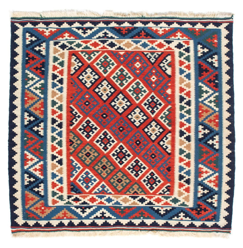Kelim-tæppe - orientalsk firkantet  - 103 x 100 cm - flerfarvet