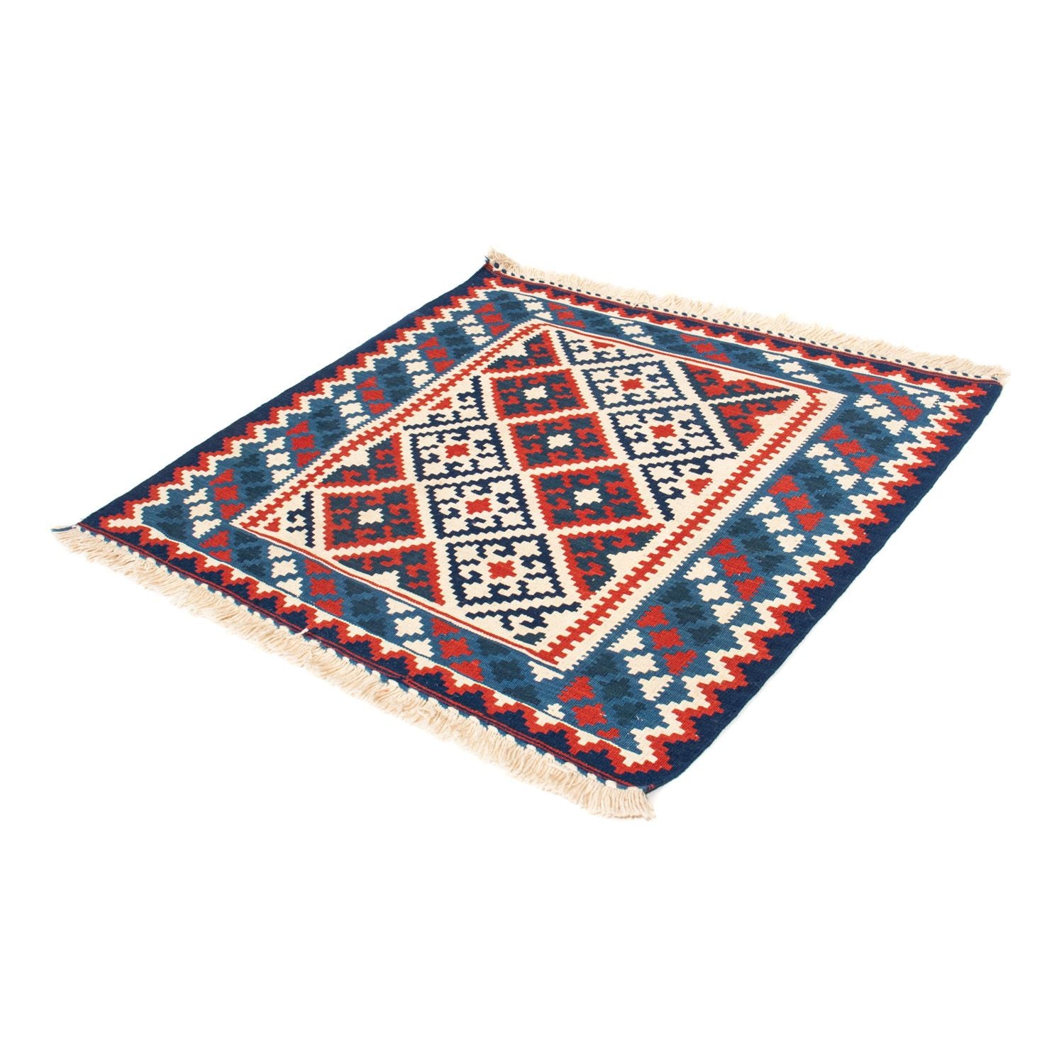 Kelim-tæppe - orientalsk firkantet  - 103 x 102 cm - beige