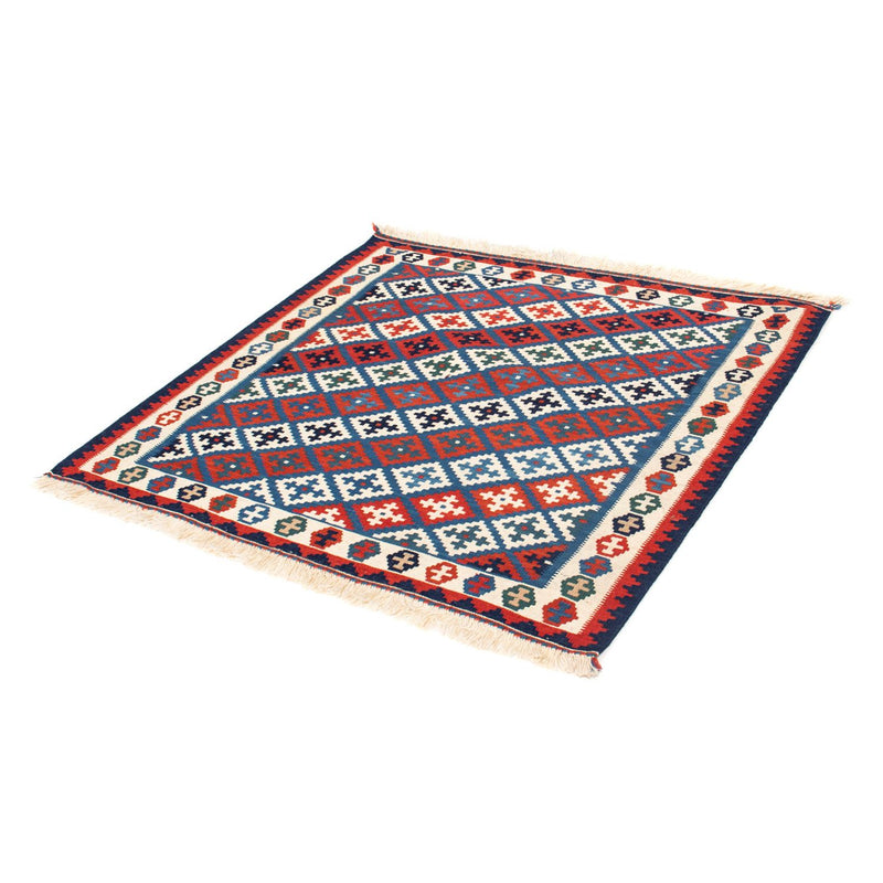 Kelim-tæppe - orientalsk firkantet  - 105 x 103 cm - blå