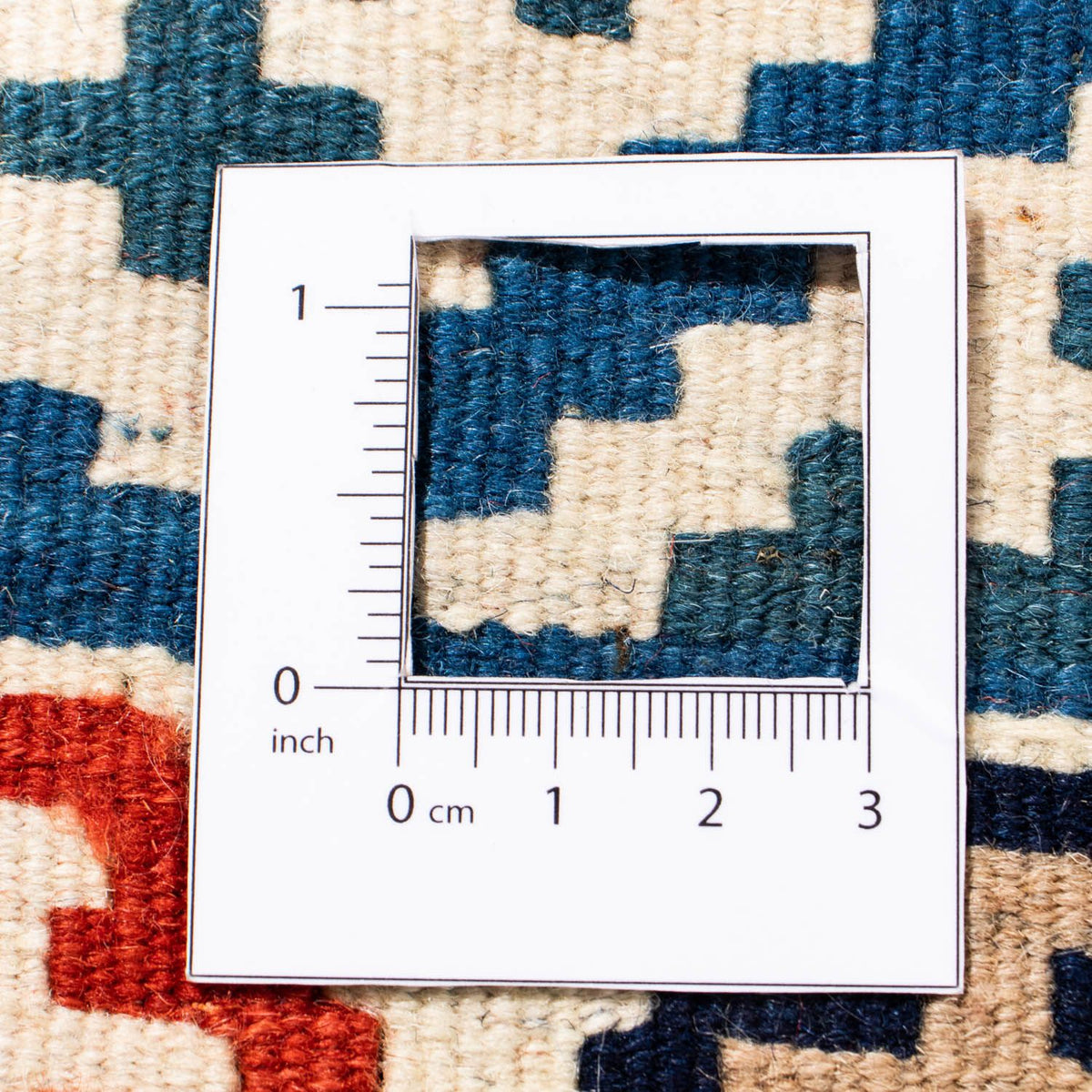 Kelim-tæppe - orientalsk firkantet  - 105 x 103 cm - blå